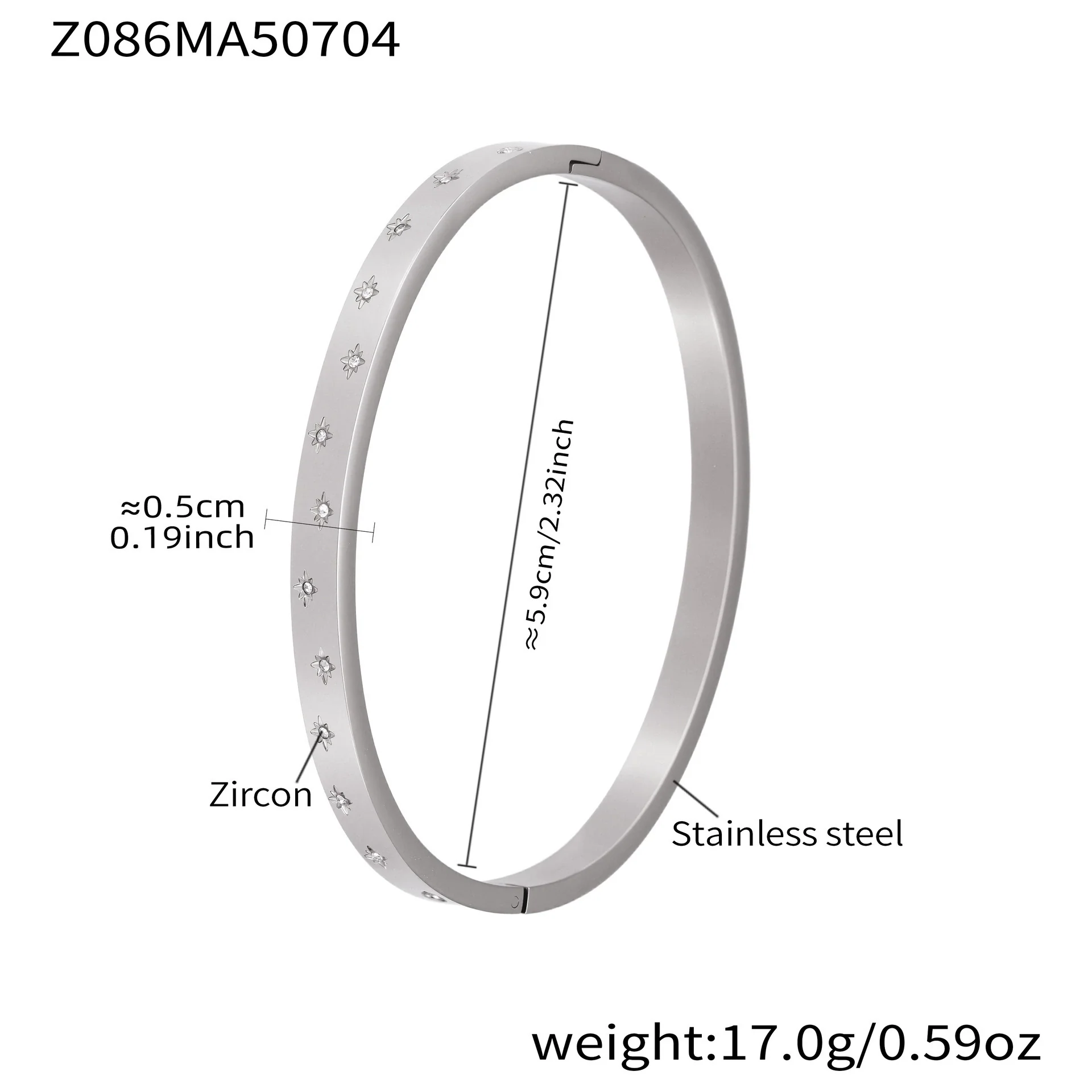 Wholesale Ferris Wheel Geometric Diamond Pattern Stainless Steel Zircon Electroplated Bracelet - Image 10