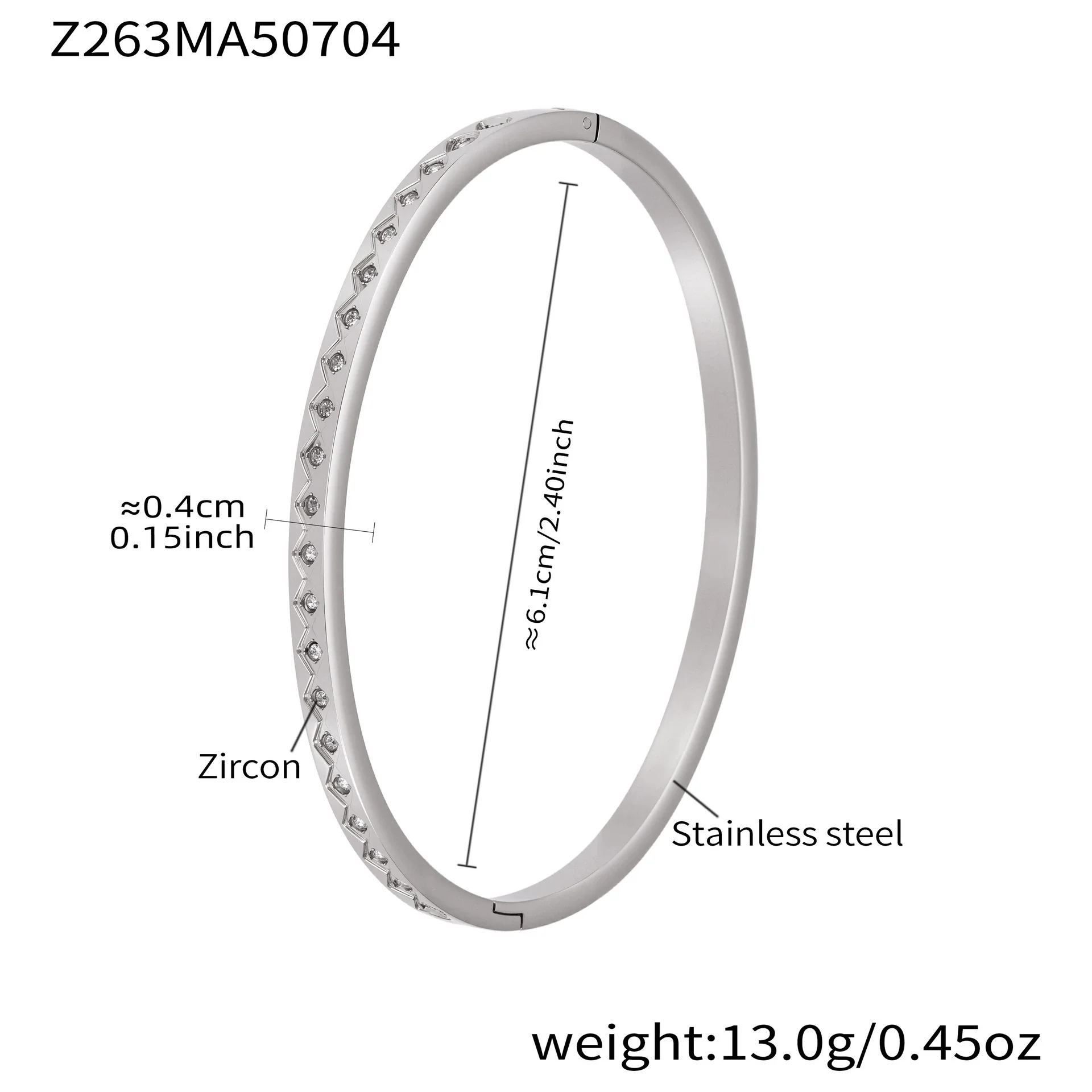 Wholesale Ferris Wheel Geometric Diamond Pattern Stainless Steel Zircon Electroplated Bracelet - Image 14