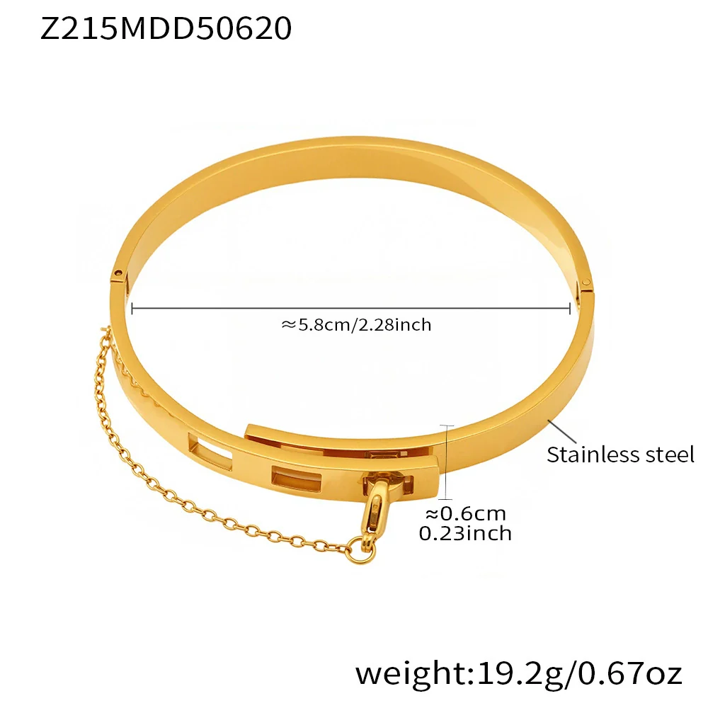 Wholesale Ferris Wheel Geometric Fashion Jewelry Chain Tassel Buckle Bracelet Stainless Steel Electroplated Couple Bracelet - Image 6