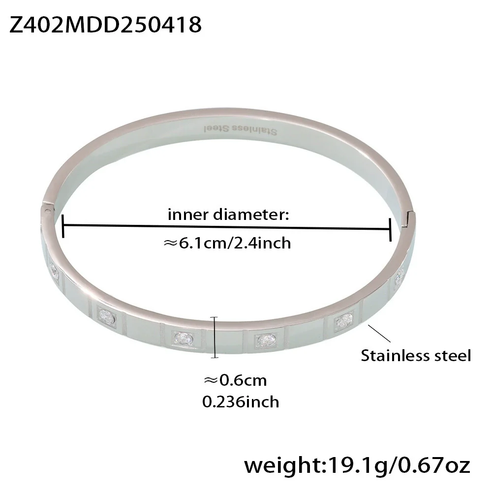 Wholesale Ferris Wheel Geometric Fashion Stainless Steel Electroplated 8K Real Gold Colorpreserving Inlaid Diamond Bracelet For Women - Image 7