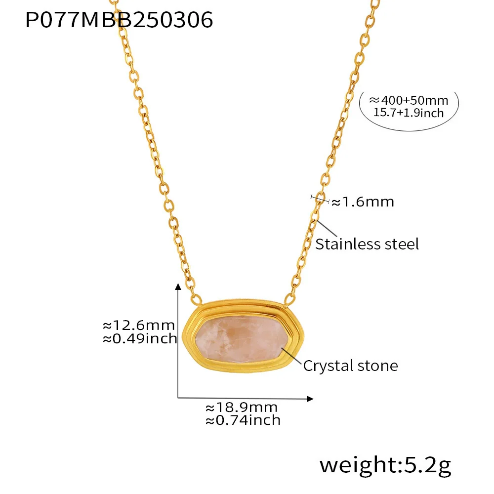 Wholesale Ferris Wheel Geometric Inlaid Necklace Pendant Stainless Steel 18K Gold Plated Titanium Steel Clavicle Chain Unisex - Image 6