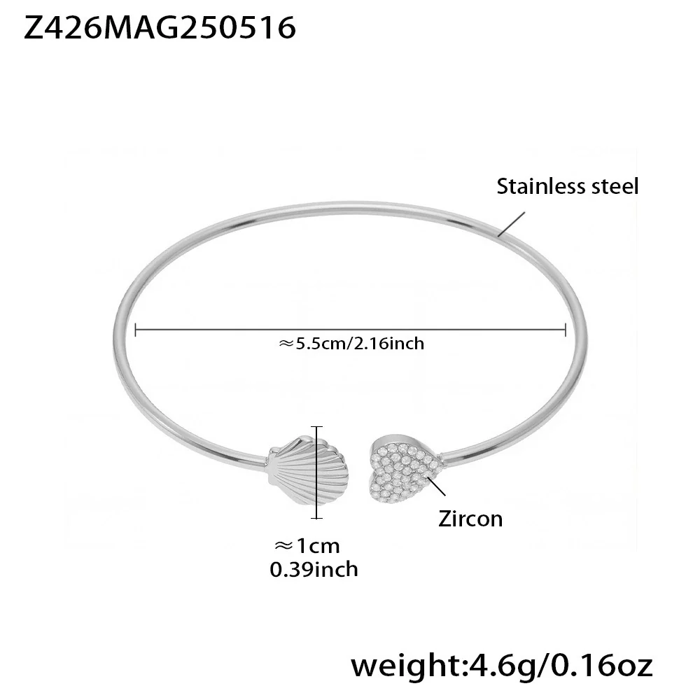 Wholesale Ferris Wheel Geometric Stainless Steel And Zircon Electroplated Elastic Open Bracelet For Women - Image 7