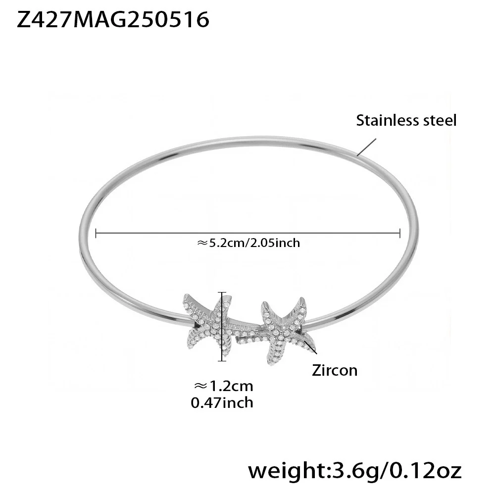 Wholesale Ferris Wheel Geometric Stainless Steel And Zircon Electroplated Elastic Open Bracelet For Women - Image 9