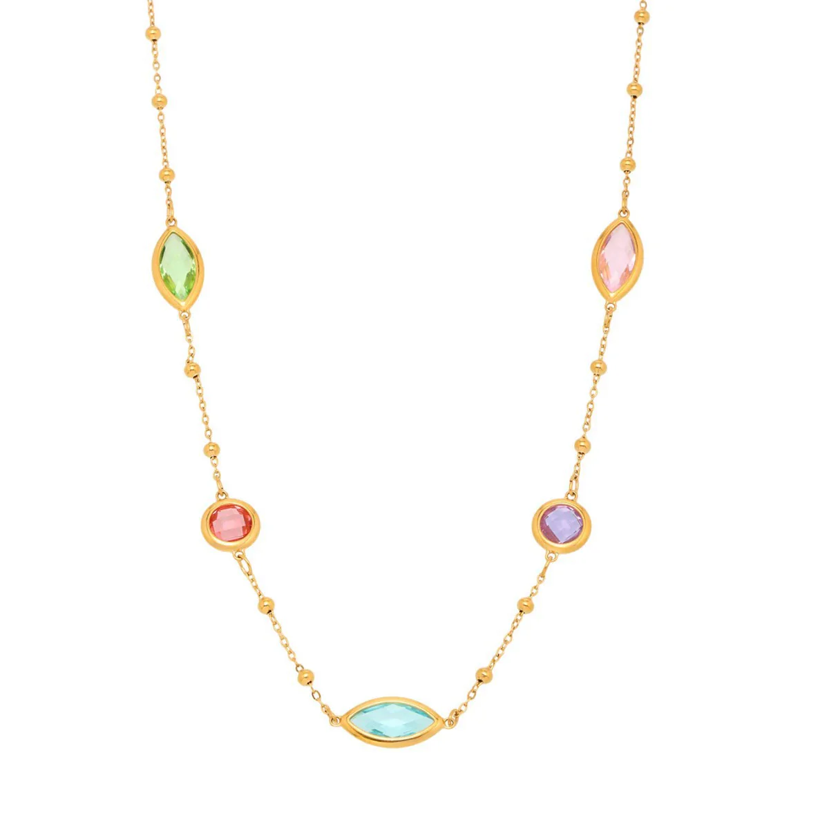 Wholesale Ferris Wheel Geometric Zircon Stainless Steel And Titanium Steel Electroplated Necklace For Ladies - Image 5