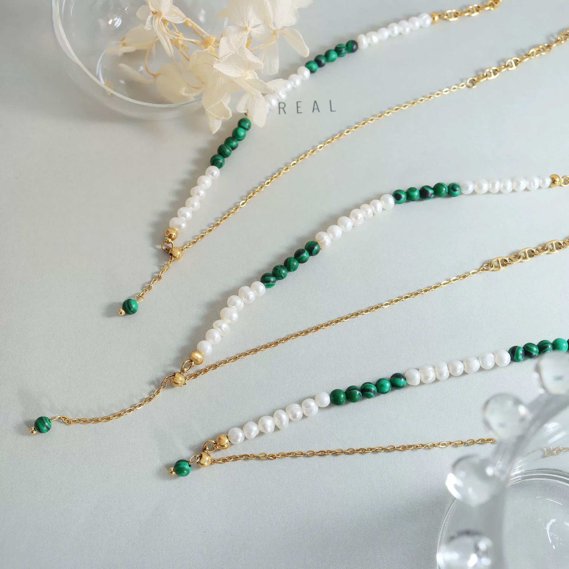 Wholesale Ferris Wheel Natural Freshwater Pearl Turquoise Tassel Pull Clavicle Necklace For Women Made Of Stainless Steel With Electroplating - Image 4