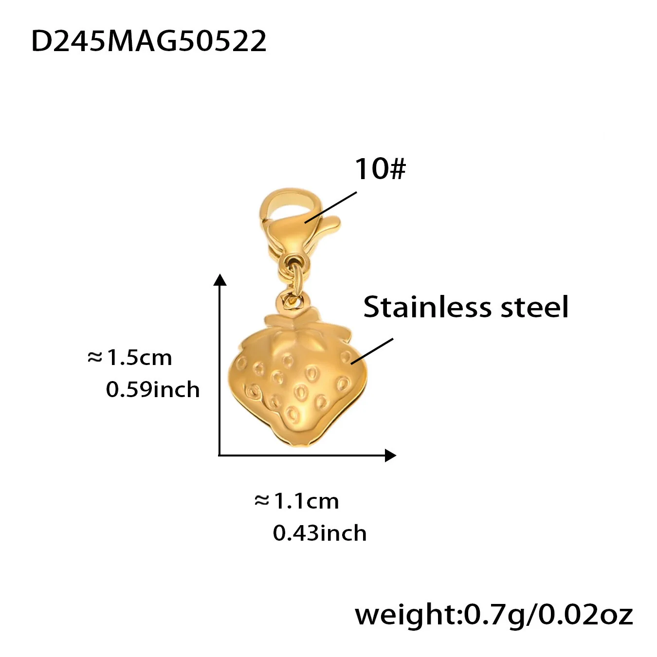 Wholesale Ferris Wheel Strawberry Butterfly Geometric Pendant Bracelet Anklet Stainless Steel Electroplated Women's Jewelry - Image 10
