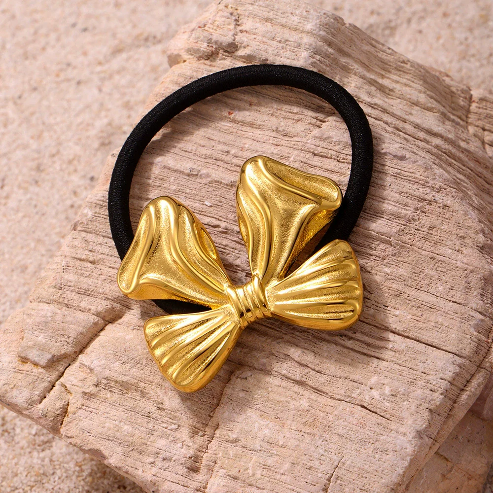 Wholesale Ferris Wheel Titanium Steel Electroplated 18K Real Gold High Elasticity Fashion Hair Rope Hair Accessories - Image 2