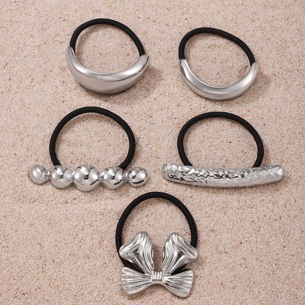 Wholesale Ferris Wheel Titanium Steel Electroplated 18K Real Gold High Elasticity Fashion Hair Rope Hair Accessories - Image 3