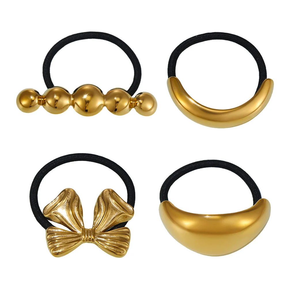 Wholesale Ferris Wheel Titanium Steel Electroplated 18K Real Gold High Elasticity Fashion Hair Rope Hair Accessories - Image 5
