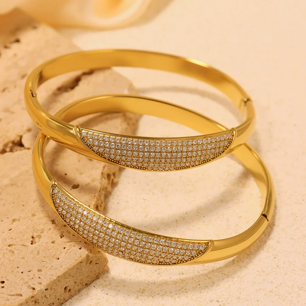 Wholesale Ferris Wheel Zircon Stainless Steel 18K Gold Plated Exquisite Bracelet Jewelry With Geometric Fashion Style - Image 2