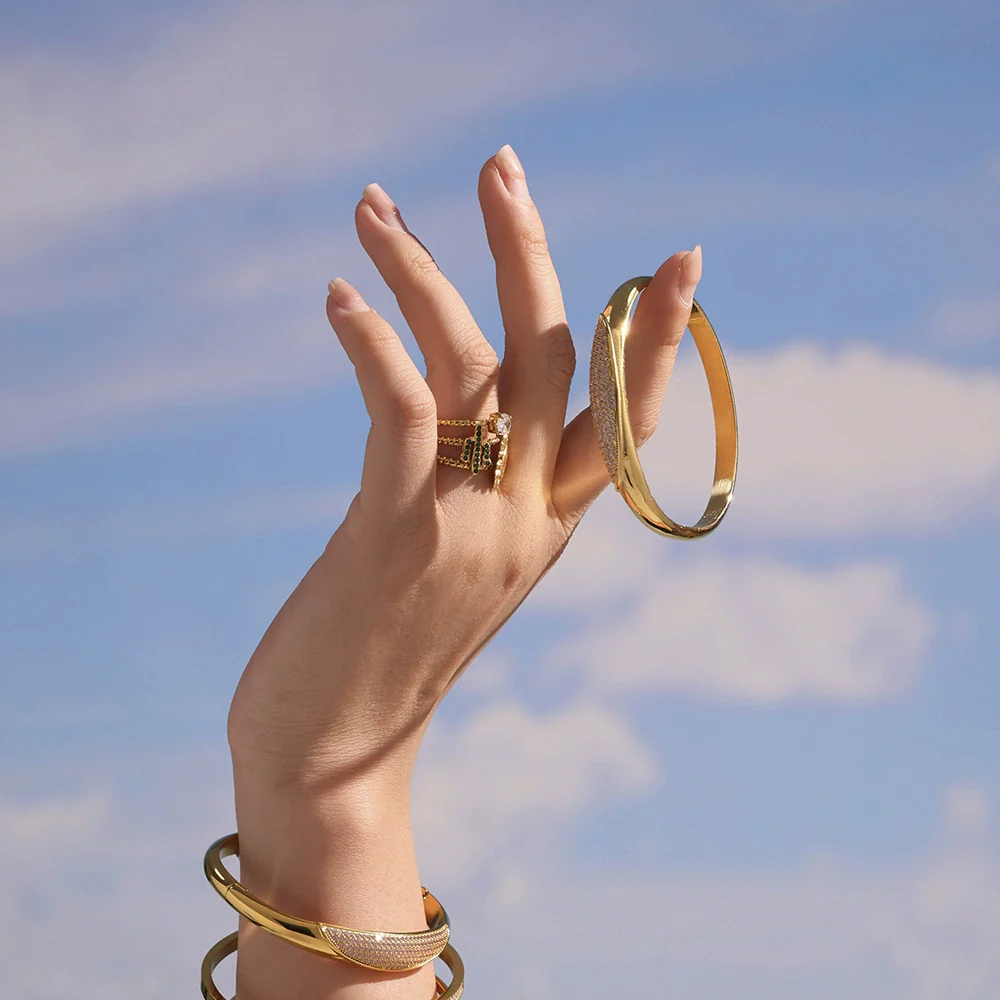 Wholesale Ferris Wheel Zircon Stainless Steel 18K Gold Plated Exquisite Bracelet Jewelry With Geometric Fashion Style - Image 3