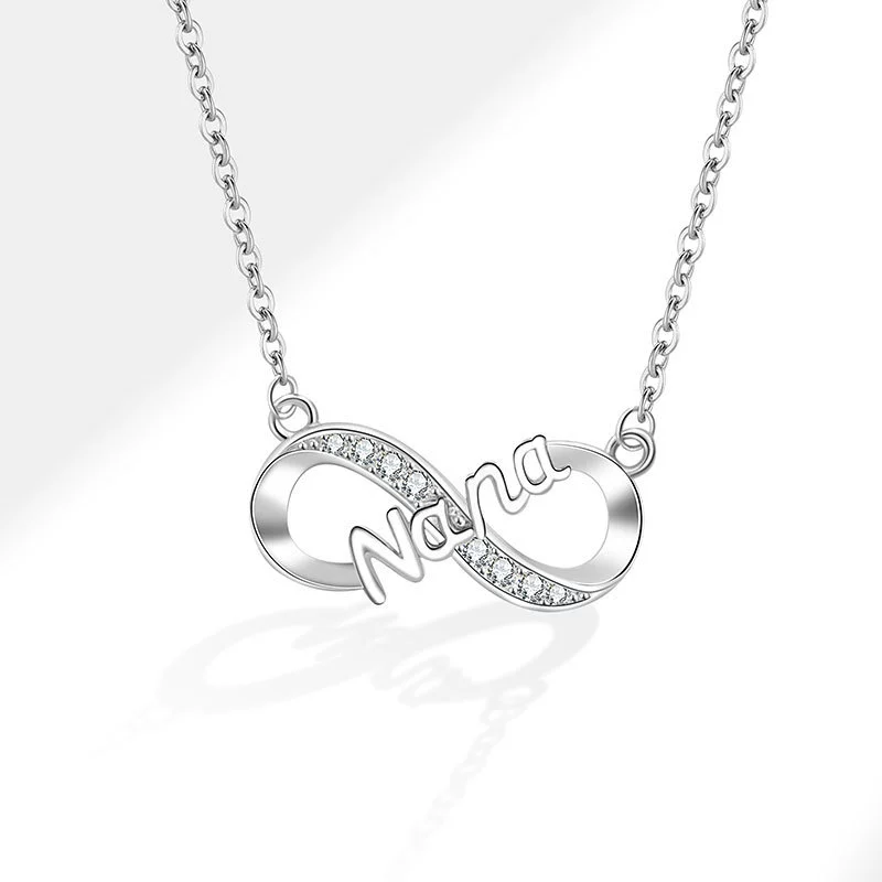 Wholesale Figureeight Geometric Copper Necklace With Zircon Pendant And Electroplating - Image 7