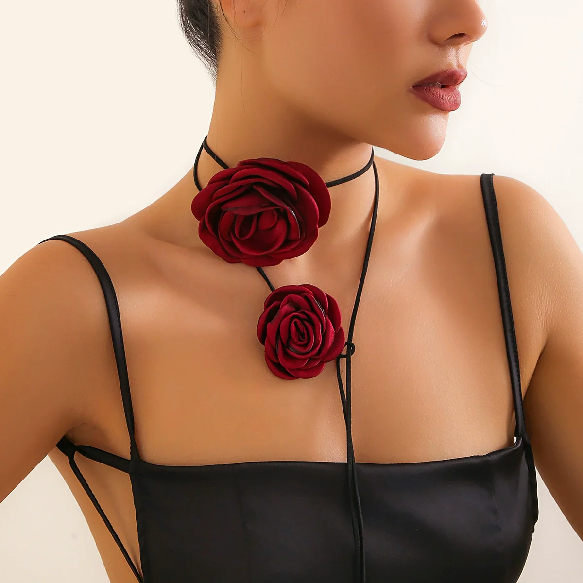 Wholesale Flannel Handmade Flower Choker And Necklace For Women