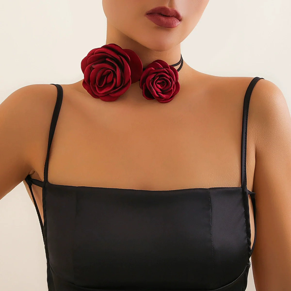 Wholesale Flannel Handmade Flower Choker And Necklace For Women - Image 6