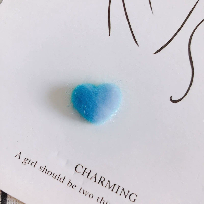 Wholesale Fluffy Flannel Peach Heart Diy Hair Clip Accessories Material In Candy Color With Environmental Protection Treatment - Image 10