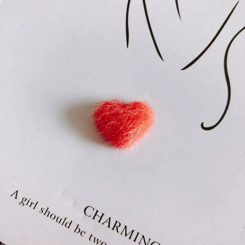 Wholesale Fluffy Flannel Peach Heart Diy Hair Clip Accessories Material In Candy Color With Environmental Protection Treatment - Image 11