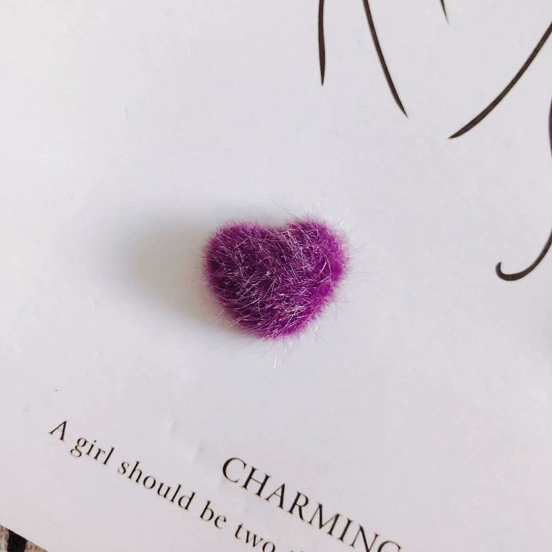 Wholesale Fluffy Flannel Peach Heart Diy Hair Clip Accessories Material In Candy Color With Environmental Protection Treatment - Image 15