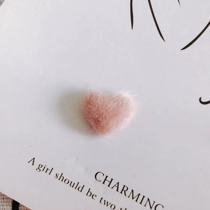 Wholesale Fluffy Flannel Peach Heart Diy Hair Clip Accessories Material In Candy Color With Environmental Protection Treatment - Image 16