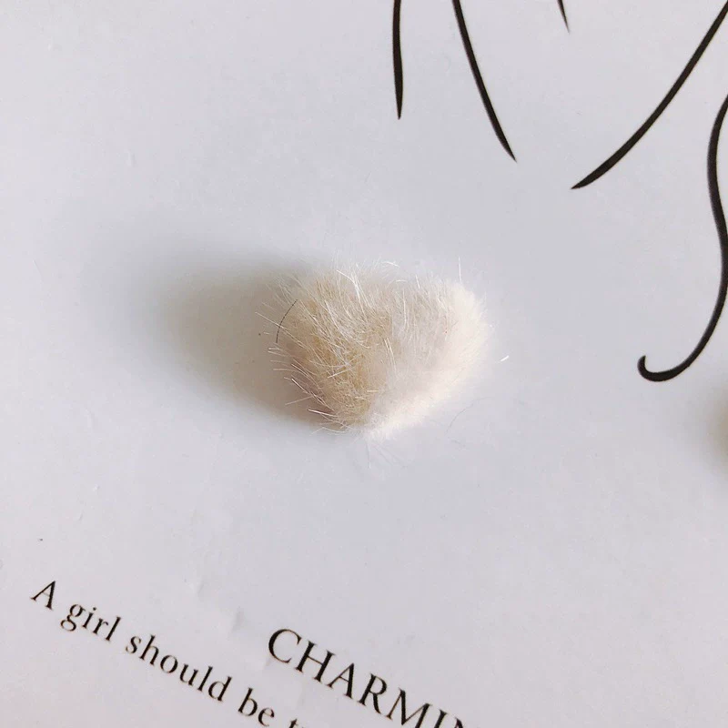 Wholesale Fluffy Flannel Peach Heart Diy Hair Clip Accessories Material In Candy Color With Environmental Protection Treatment - Image 17