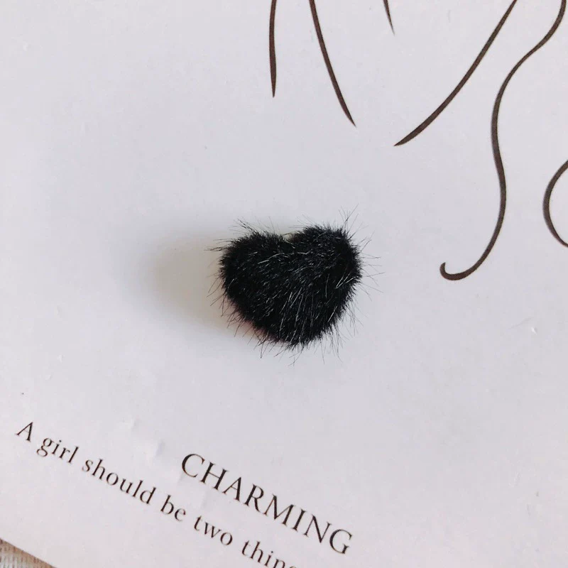 Wholesale Fluffy Flannel Peach Heart Diy Hair Clip Accessories Material In Candy Color With Environmental Protection Treatment - Image 7