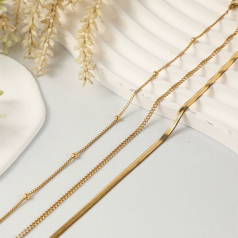 Wholesale Foot Accessories Geometric Copper Gold Plated Anklet For Girls Jewelry - Image 4