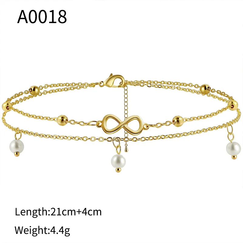 Wholesale Foot Decoration Gold Plated Copper With Artificial Gemstones And Semiprecious Stones Geometric Style For Women - Image 6