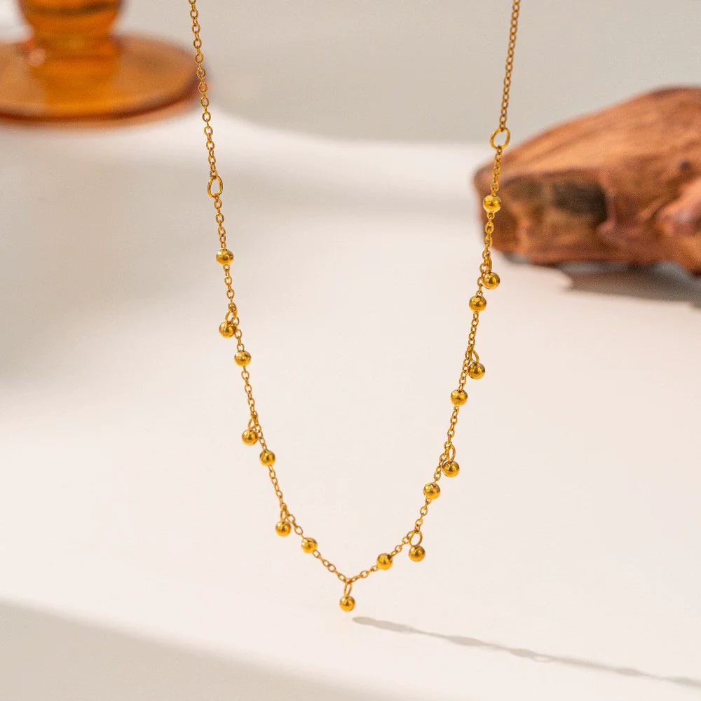 Wholesale Fourleaf Clover Rhombus Sweet And Cool Geometric Style Electroplated 18K Gold Steel Sweater Chain Jewelry For Women - Image 15