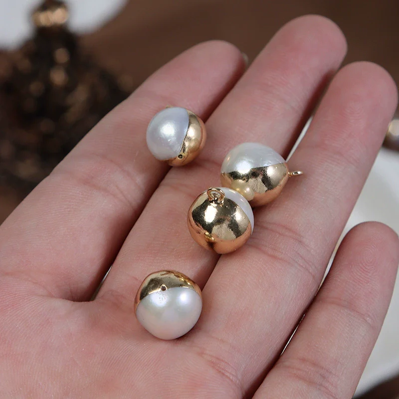 Wholesale Freshwater Pearl Edison Round Gilded Single Hanging Pendant Earrings Jewelry Accessories - Image 4