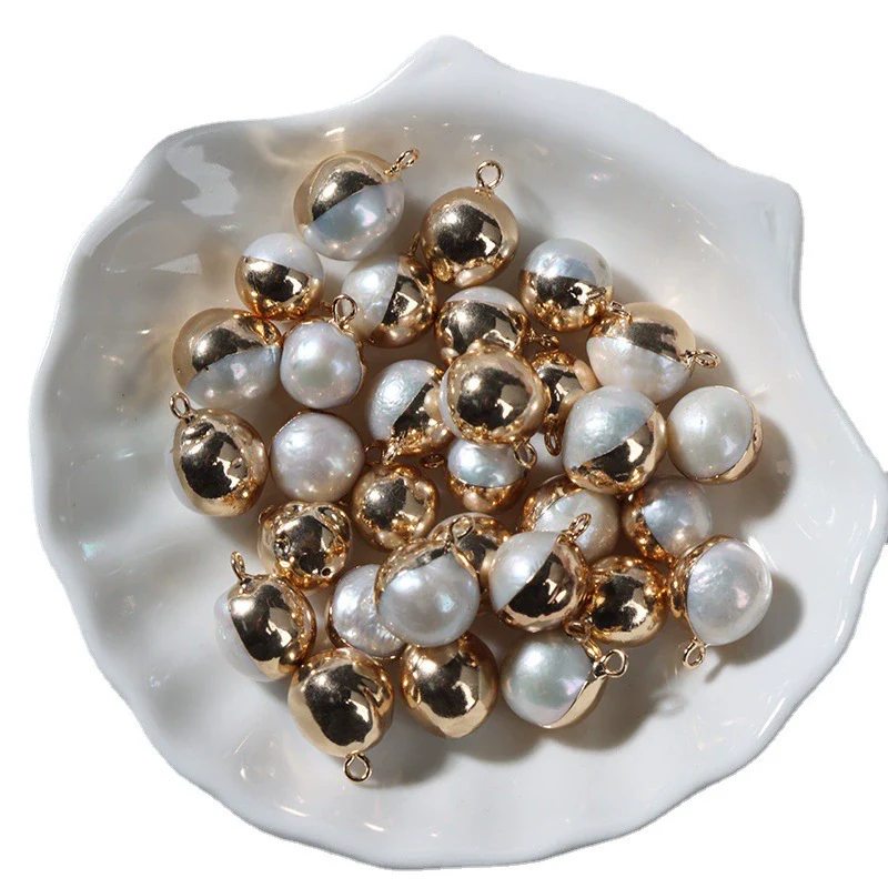 Wholesale Freshwater Pearl Edison Round Gilded Single Hanging Pendant Earrings Jewelry Accessories - Image 5