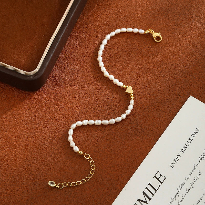 Wholesale Freshwater Pearl Love Bracelet Light Luxury Simple Jewelry With Electroplating - Image 3