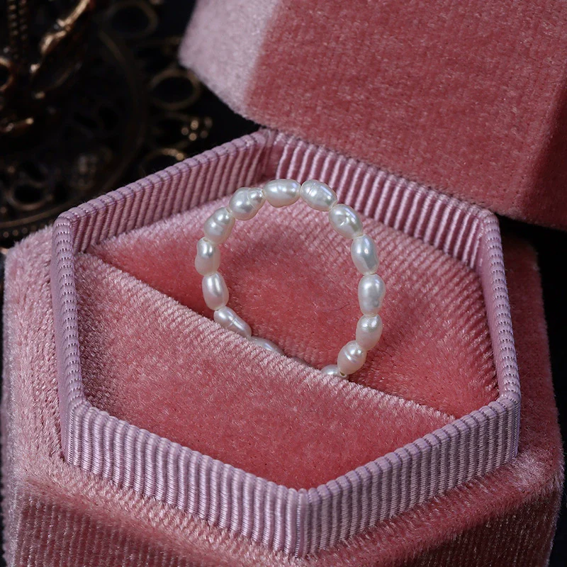 Wholesale Freshwater Pearl Ring Minimalist Unisex Design With Special Shape And Thread Accessory - Image 6