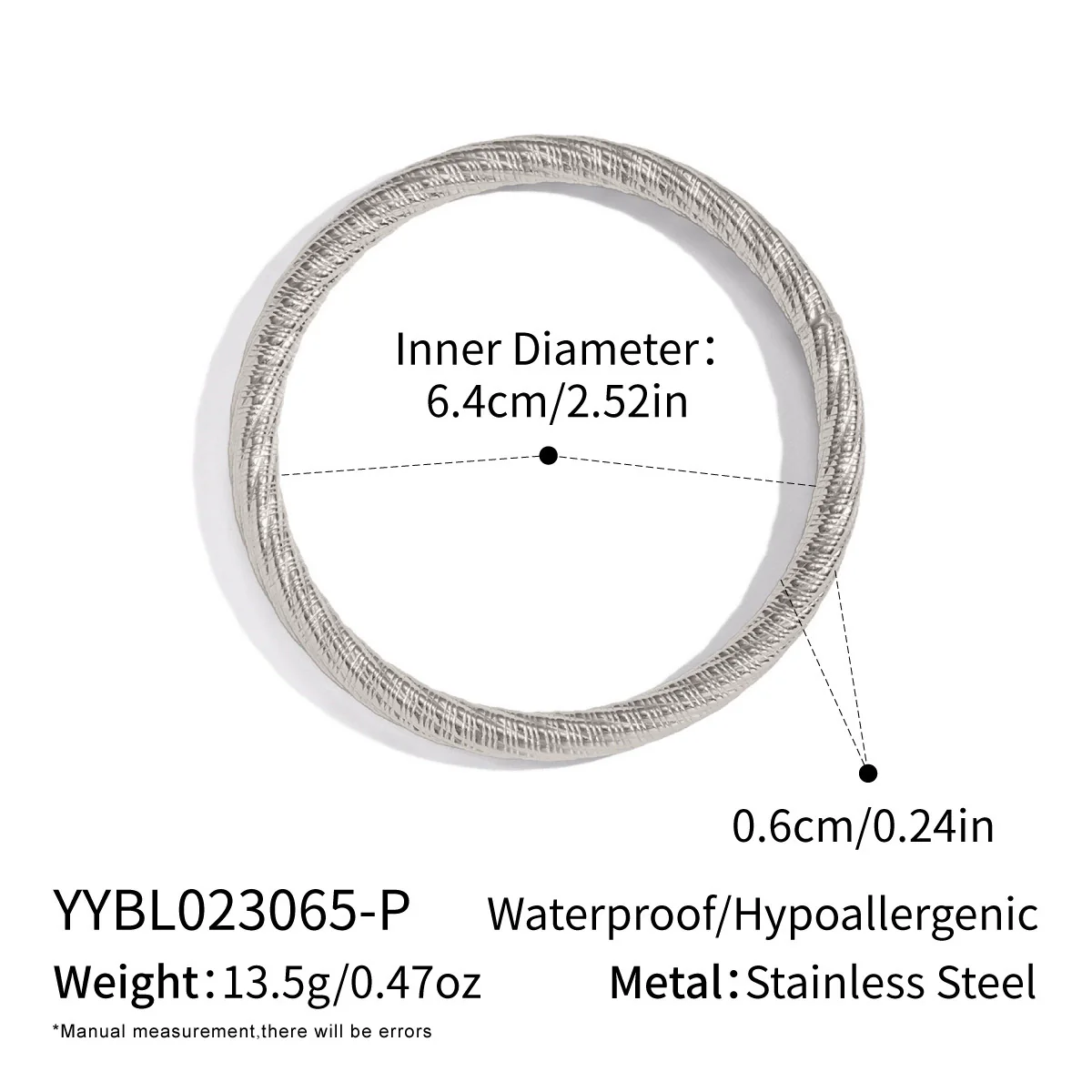 Wholesale Frosted Geometric Plain Circle Electroplated Stainless Steel Bracelet Jewelry For Women - Image 7