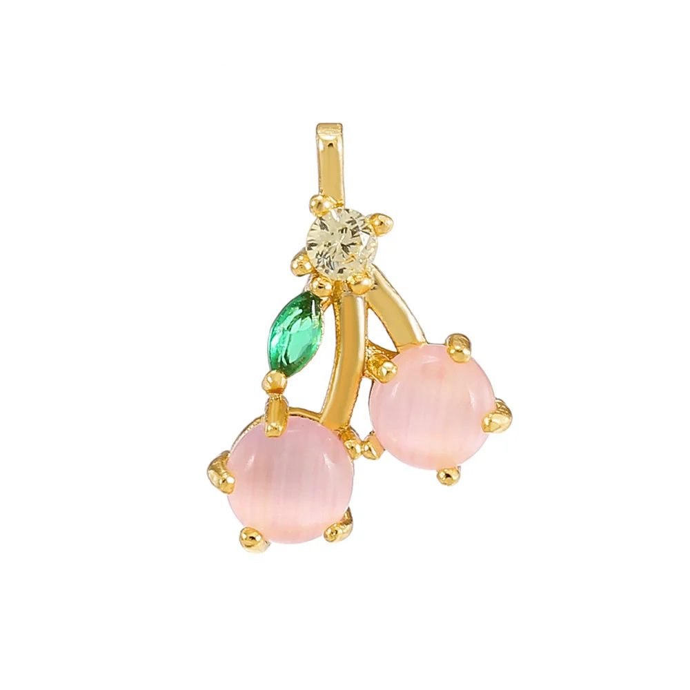 Wholesale Fruit Pendant Jewelry Copper With Zircon And Real Gold Plating For Women - Image 10