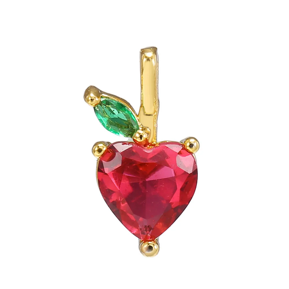 Wholesale Fruit Pendant Jewelry Copper With Zircon And Real Gold Plating For Women - Image 15