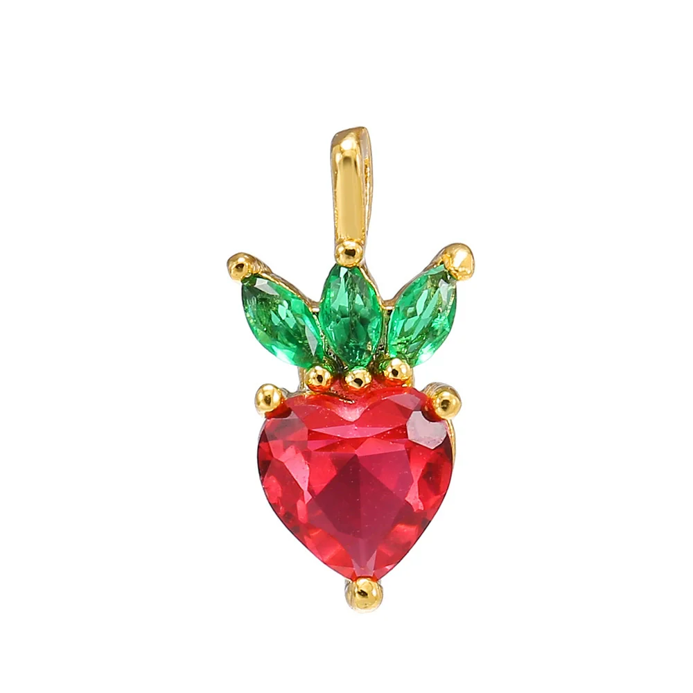 Wholesale Fruit Pendant Jewelry Copper With Zircon And Real Gold Plating For Women - Image 16