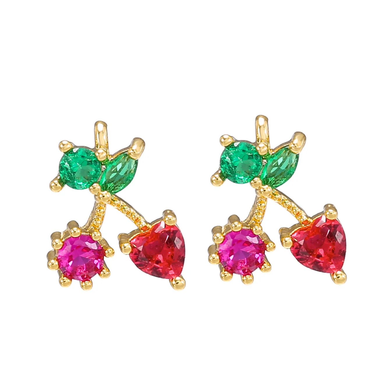 Wholesale Fruit Pendant Jewelry Copper With Zircon And Real Gold Plating For Women - Image 4