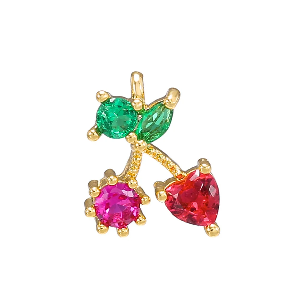 Wholesale Fruit Pendant Jewelry Copper With Zircon And Real Gold Plating For Women - Image 8