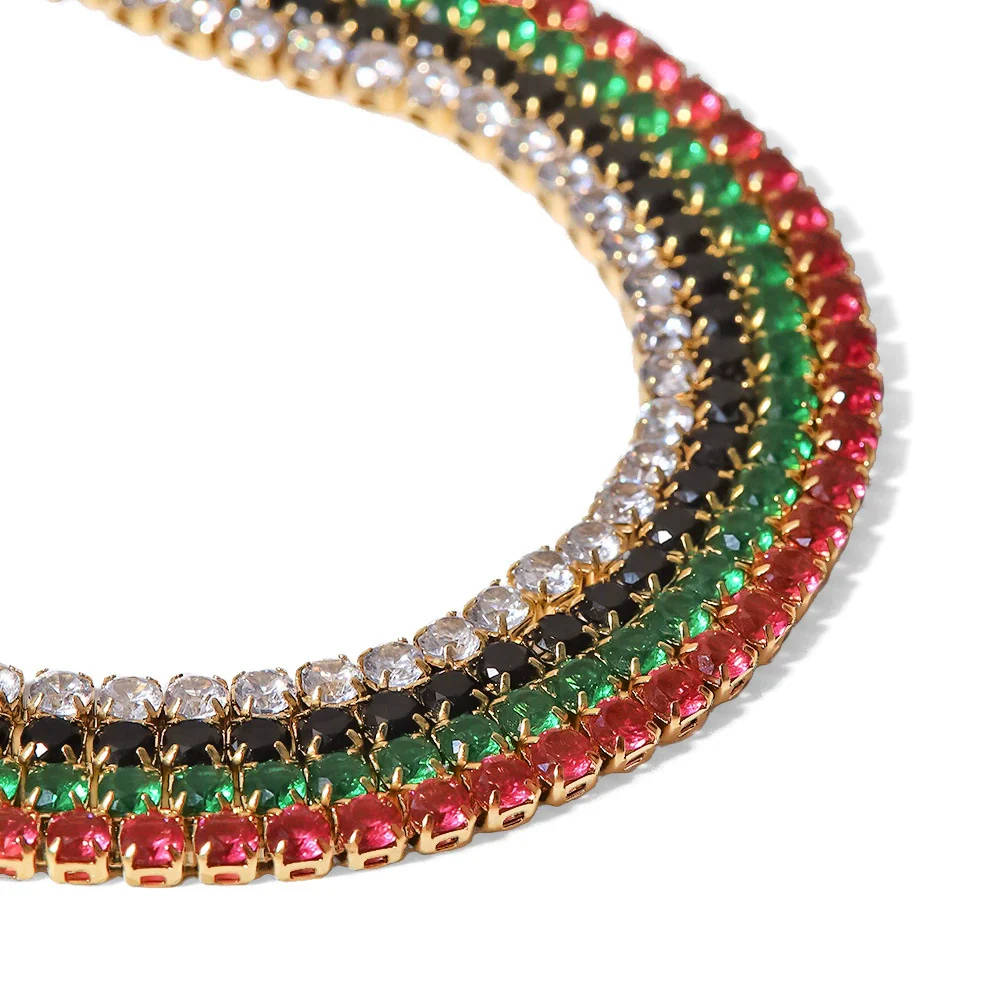 Wholesale Geometric 14K Gold Inlaid With Zircon Stainless Steel Bracelet For Women - Image 5