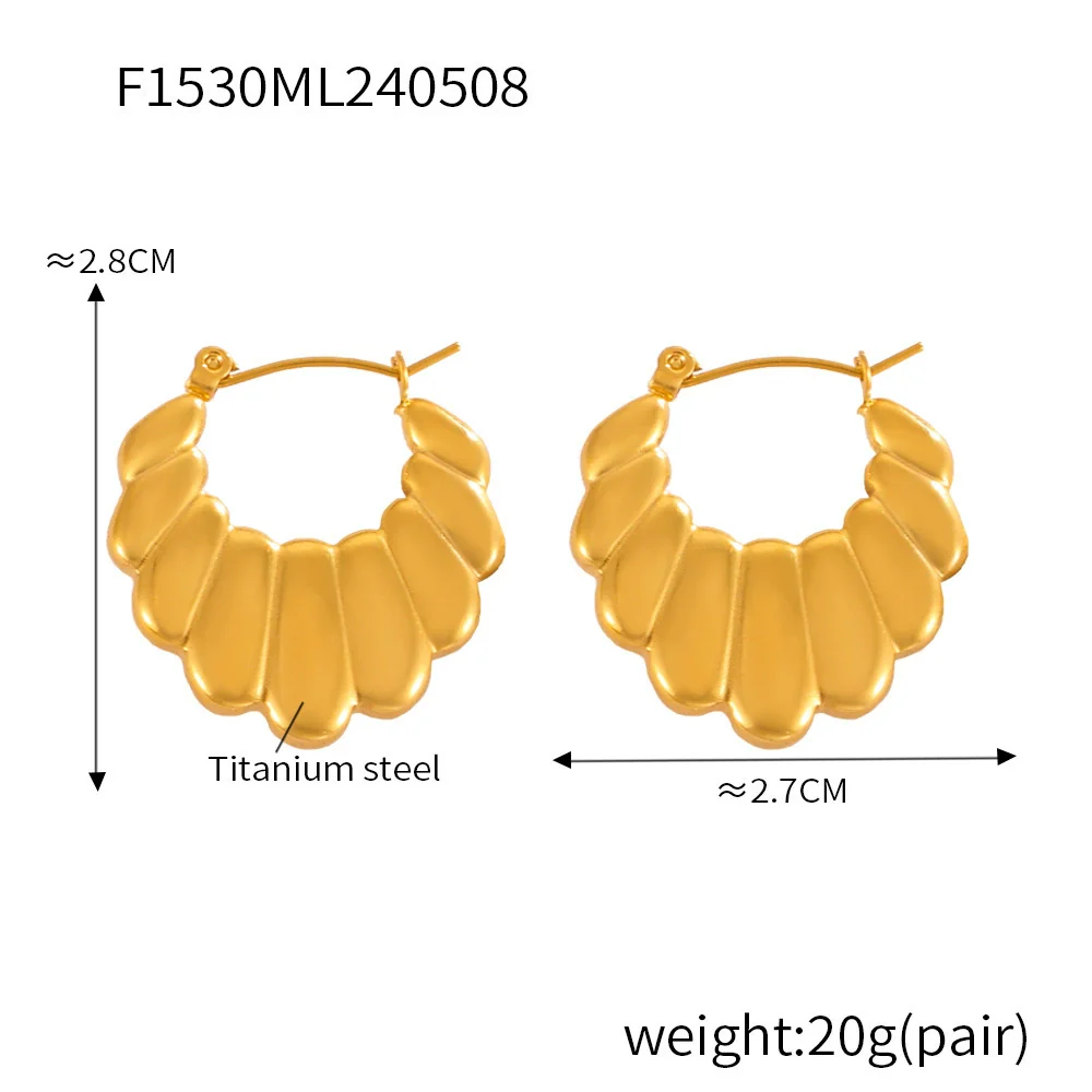 Wholesale Geometric 18K Gold Plated Titanium Steel Twist Earrings For Women - Image 9