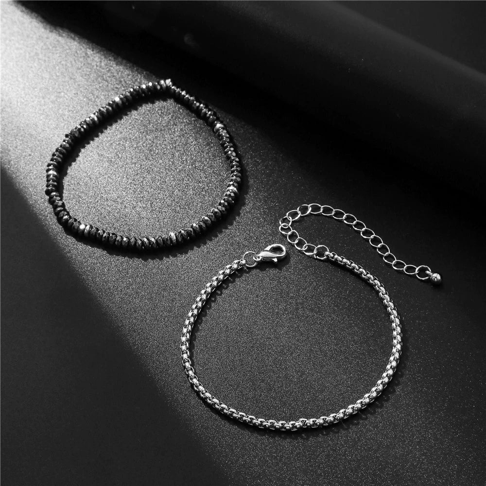 Wholesale Geometric Blackstone Elastic Handmade Unisex Bracelet - Image 3