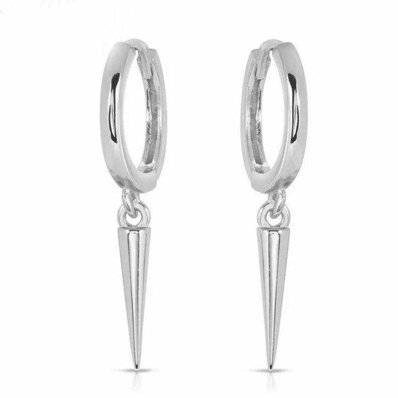 Wholesale Geometric Conical Rivets Retro Silver Needle And Copper Electroplated Earrings For Women And Men - Image 5