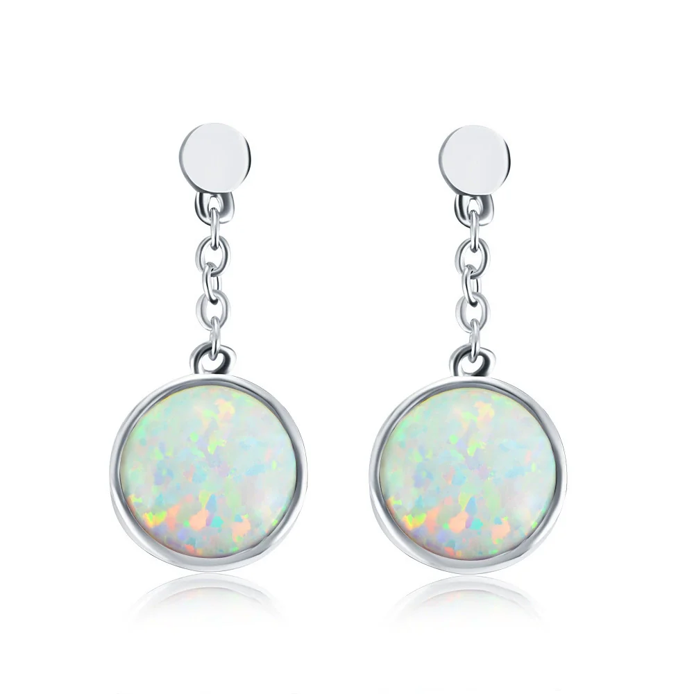Wholesale Geometric Copper Goldplated Earrings For Women With Australian Opal - Image 5