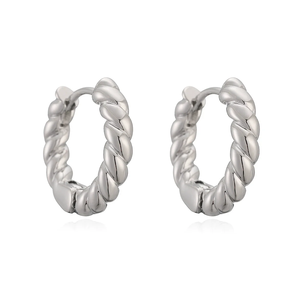 Wholesale Geometric Copper Micro Setting Twist Earrings For Women - Image 5