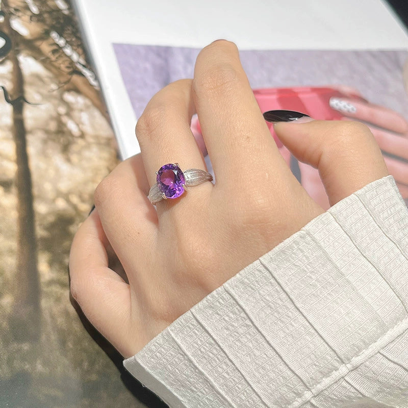 Wholesale Geometric Crystal S925 Sterling Silver 18K Gold Set With Gems Fashion Ring - Image 2