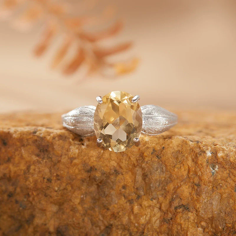 Wholesale Geometric Crystal S925 Sterling Silver 18K Gold Set With Gems Fashion Ring - Image 3