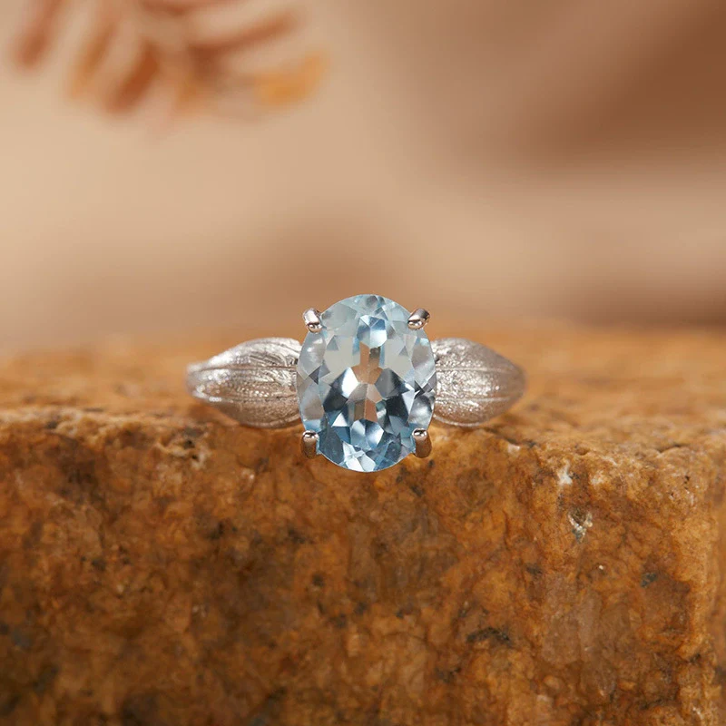 Wholesale Geometric Crystal S925 Sterling Silver 18K Gold Set With Gems Fashion Ring - Image 4