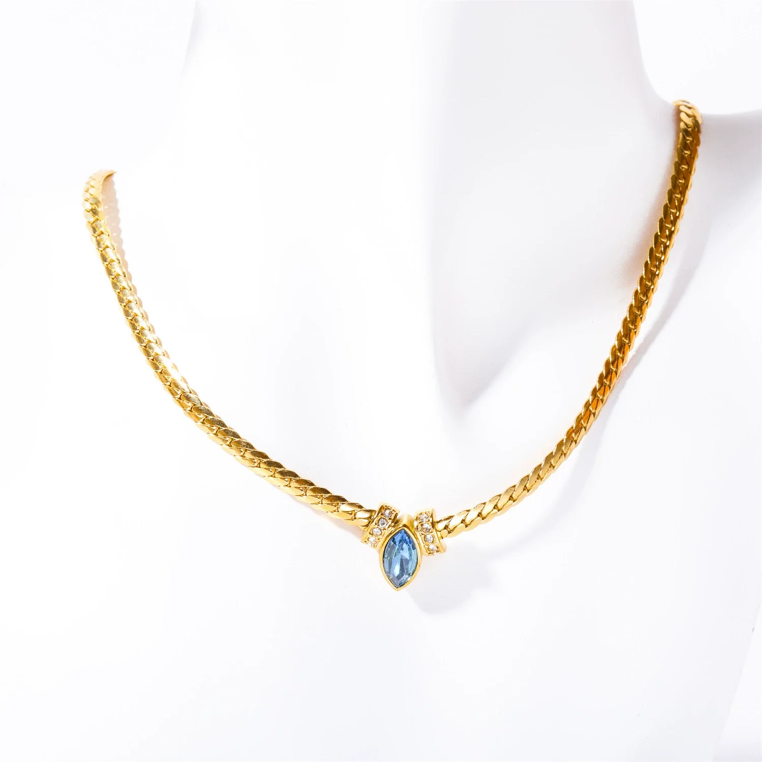 Wholesale Geometric Diamond Stainless Steel Marquise Zircon Mixed Gem Inlay Necklace Multilayer Stacking Clavicle Chain Accessory - Image 7