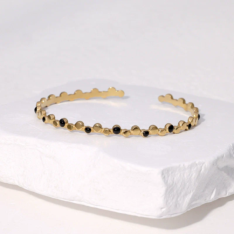 Wholesale Geometric Electroplated Stainless Steel Open Bracelet Accessories - Image 4