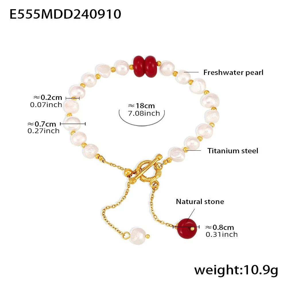 Wholesale Geometric Ferris Wheel Electroplated Stainless Steel And Freshwater Pearl Bracelet For Unisex - Image 7