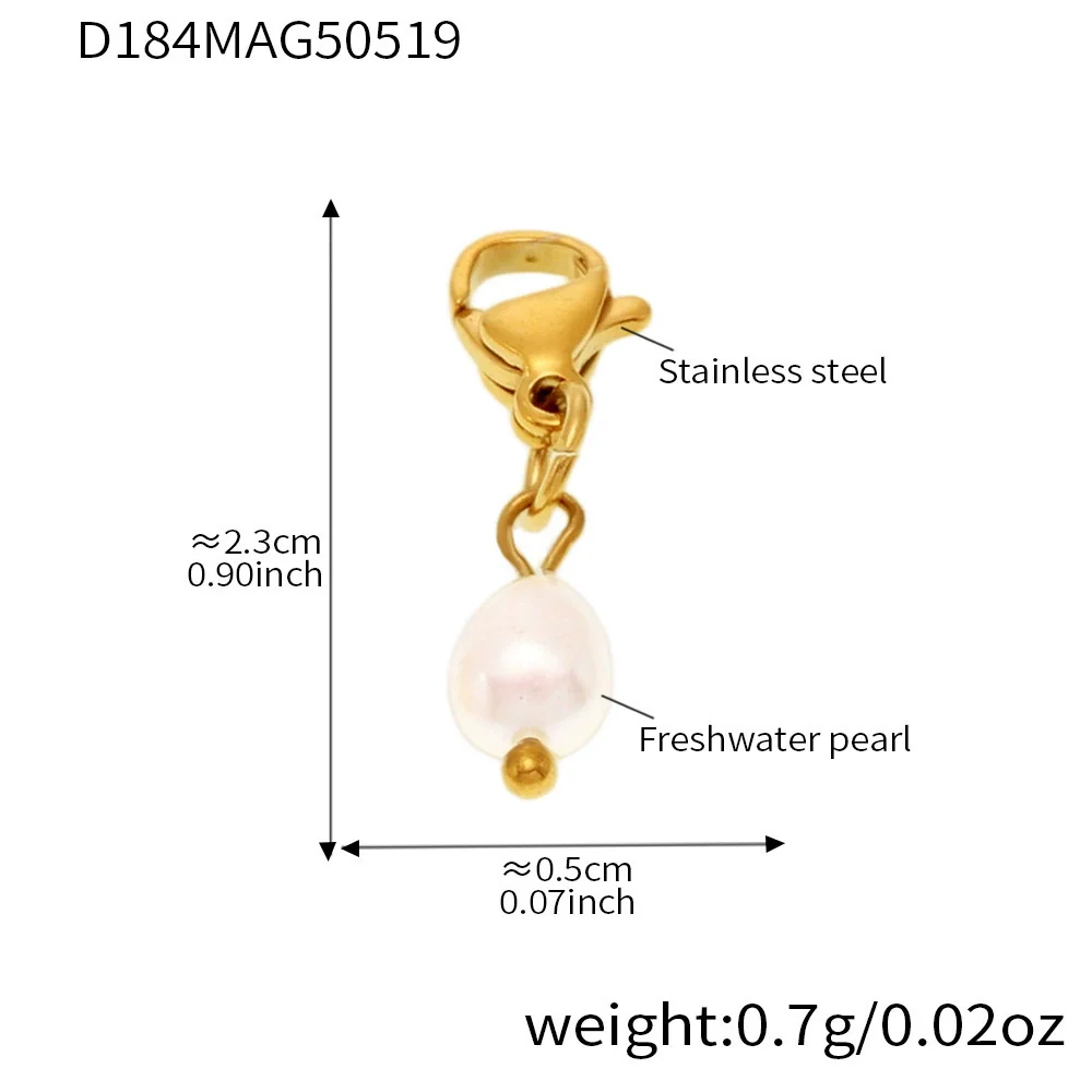 Wholesale Geometric Ferris Wheel Natural Freshwater Pearl Conch Shell Electroplated Stainless Steel Bracelet Anklet For Women - Image 11